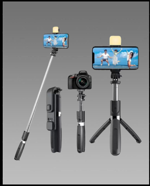 Extendable Flash 3-in-1 Selfie Stick Tripod with Bluetooth Remote